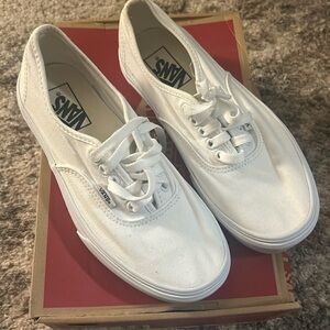 Vans white platform sneakers old school stack.
